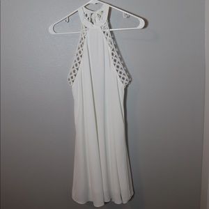 Lulus white halter neck shift dress